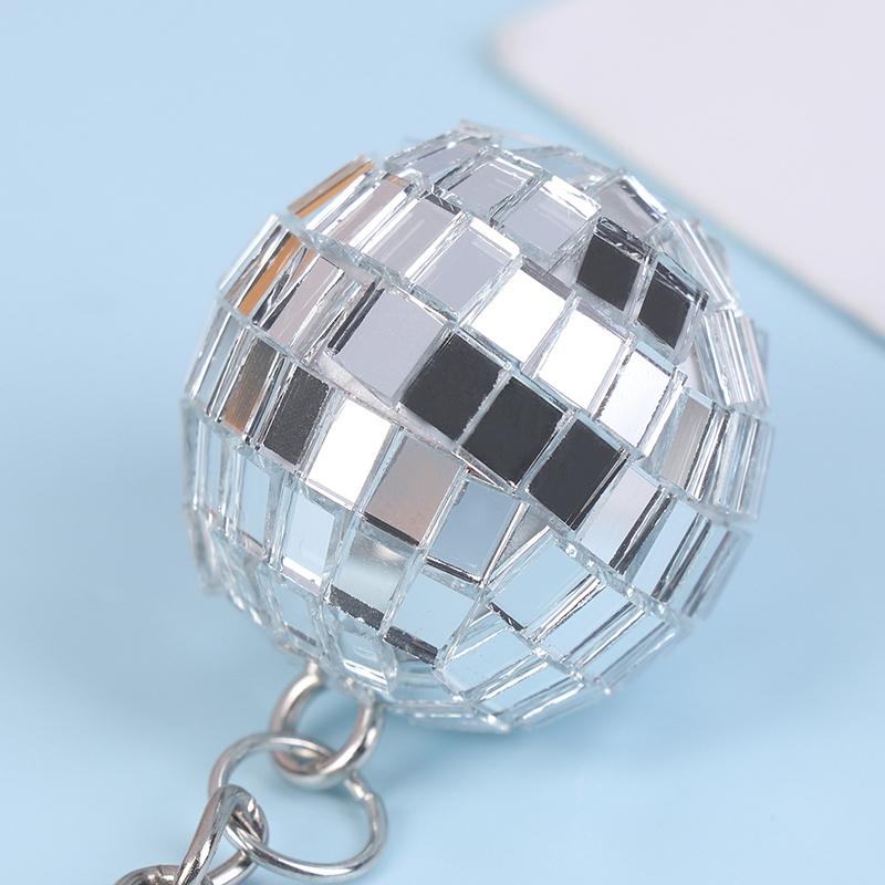1 stk utsøkt nøkkelring anheng dekor søtt anheng dekorativ veske Disco ball nøkkelring dekorativ ball hengende