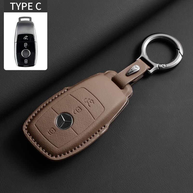 Leder Autoschlüsselhülle Abdeckung Schale für Mercedes Benz A C E S G-Klasse GLC CLE CLA GLB GLS W177 W205 W213 W222 X167 AMG Zubehör