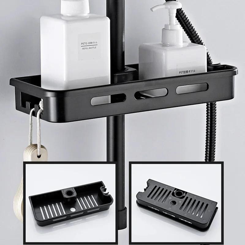 Koupelna Sprcha Úložný stojan Organizér Bez vrtání Zvedací tyč Držák sprchové hlavice Sprchový gel Šampon Držák podnosu Poličky na tyče