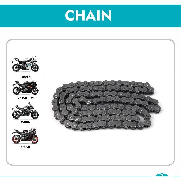 For CFMOTO Chain 106T 250SR 250SR-FUN 450NK 450SR Motorbike Chain Motorcycle Accessories Original Parts
