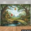 2D Plane 100-acre Forest Treehouse Honey Jar Themed Background Fabric, Fairy Tale Scene, Interior and Exterior Decoration