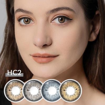 1 Pair Natural Colored Contact Lenses Blue Eye Lens Brown Contacts Beauty Pupils Makeup Color Lens With Free Lens Case