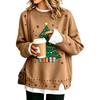 Women's Casual Christmas Print Loose Fit Long Sleeve Layering Sweatshirt