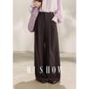 Women's Draped Straight Wide-Leg Trousers