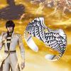 Adjustable Open Ring Men Women Copper Vintage Geometric Wing Design Retro Style Fashion Accessory
