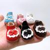 3.8*2.3cm Princess Leather Shoes Pink and White Black Plush Toy Accessories  for 17cm Dolls