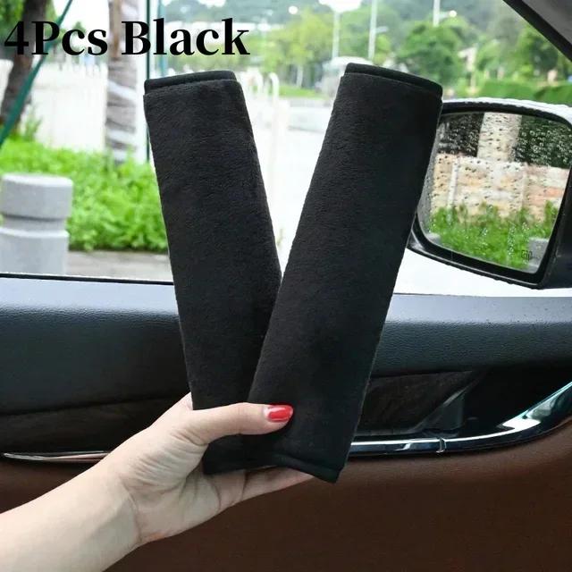 1/2/4pcs Car Seat Belt Shoulder Pad Cover Universal Comfort Protector For Adults & Kids Warm Fleece Padding For Safe Driving