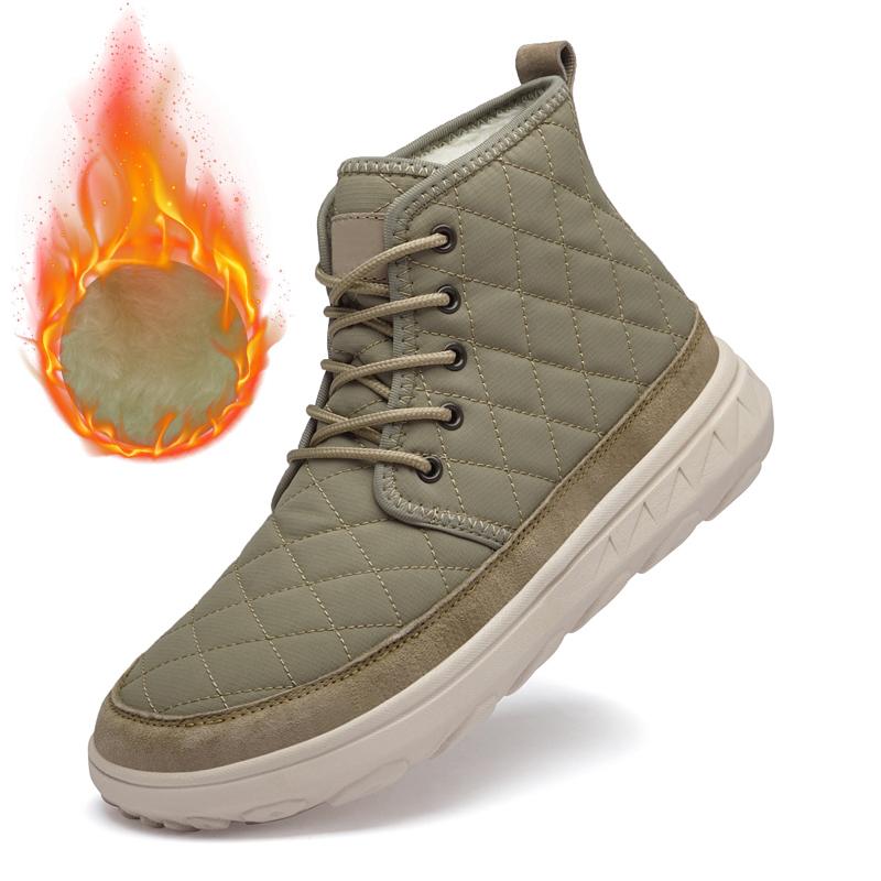 Fashion Fashion Autumn Winter New Fleece Warm High Top Leather Boots Outdoor Flat Bottomed Comfort Men Casual Boot Quality Chelsea Boots