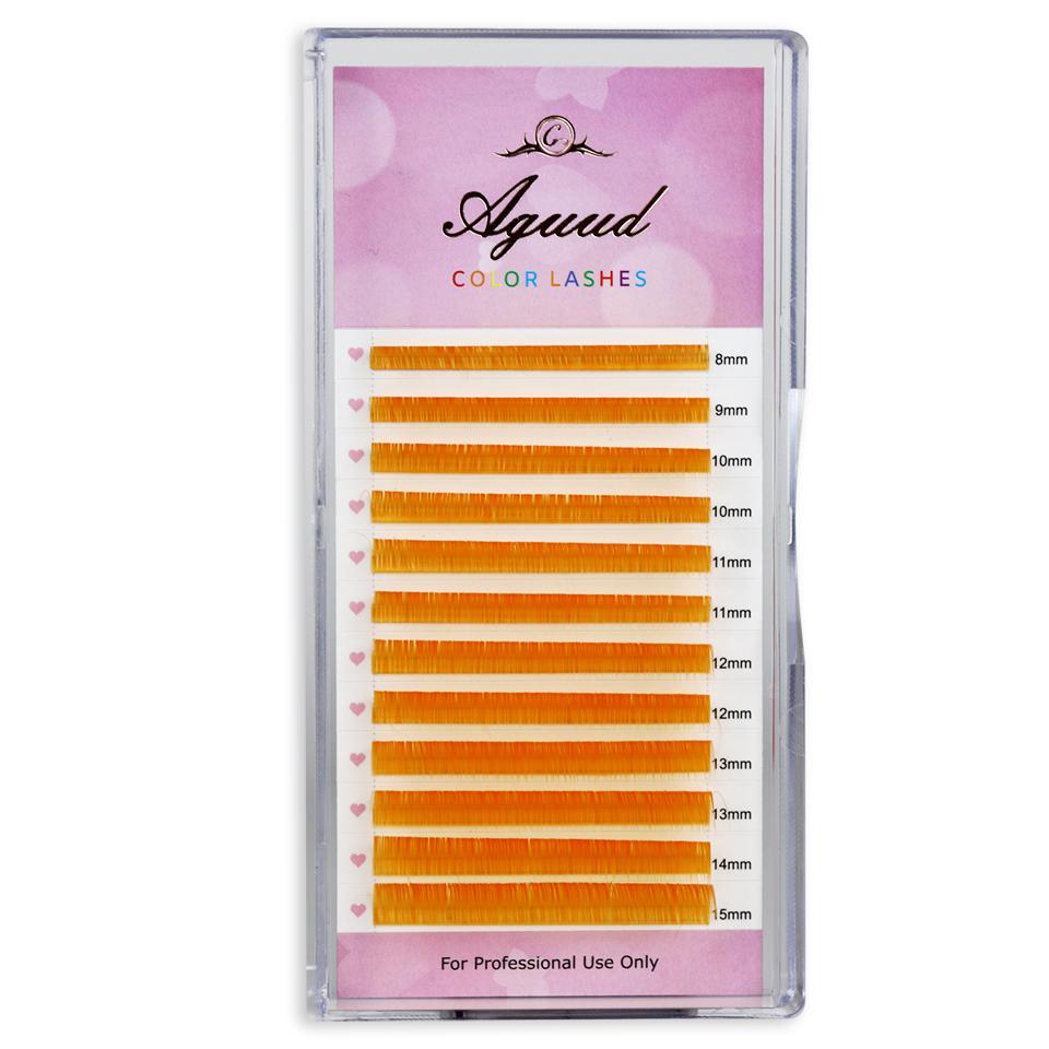 AGUUD UV Colored Eyelash Extension Individual Lash Faux Mink Classic Red Green Brown Blue Purple Pink Lash Colorful Makeup Lash