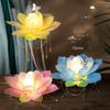 Handheld Lotus Flower Lanterns Blossom DIY Material Bag DIY MidAutumn Festival Lantern Glowing Rabbit Rabbit Lotus Lantern