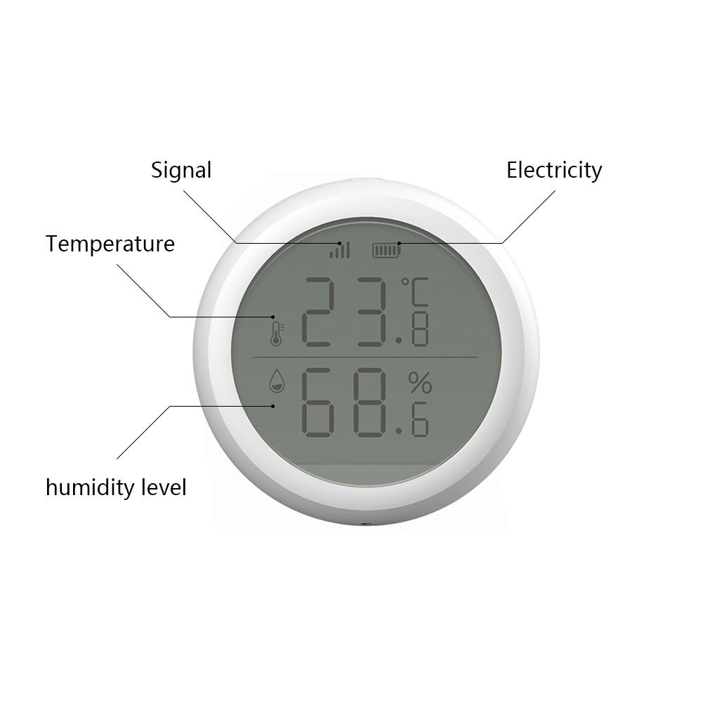 Tuya ZigBee Temperatur- och Fuktighetsdetektor Trådlös Smart Inomhusfuktighetsdetektor Hygrometer för Hushållskontor