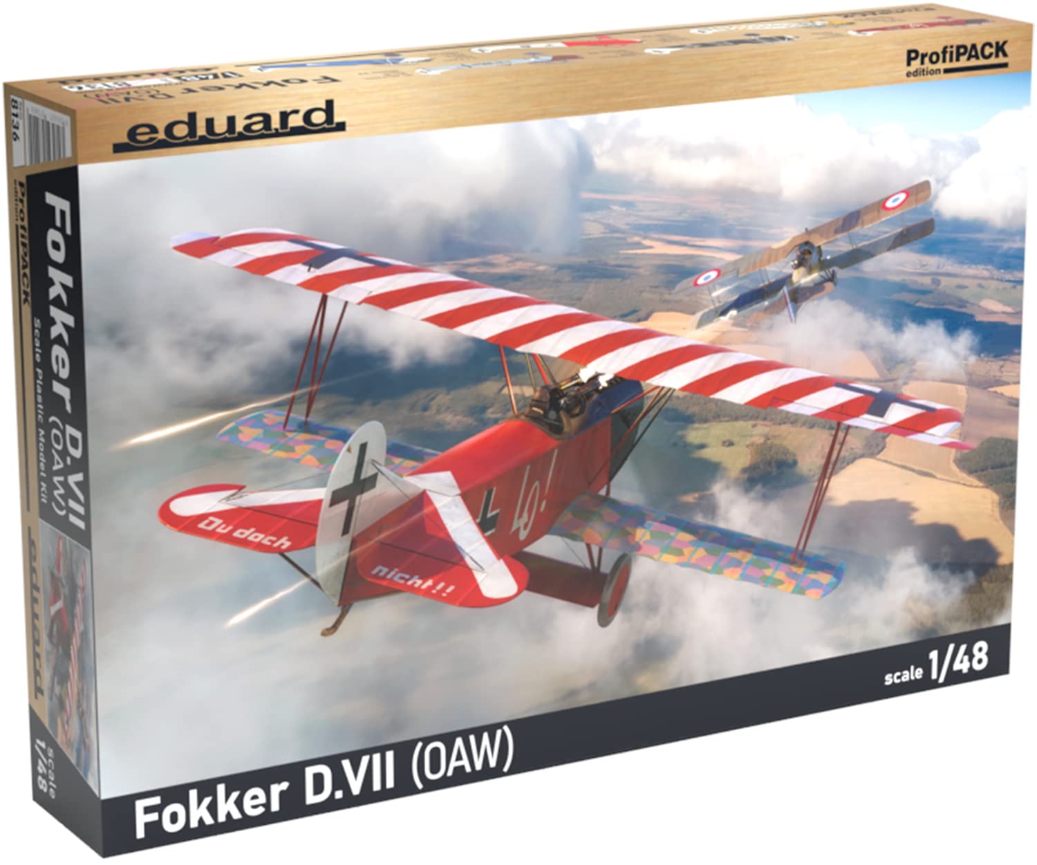 

Пластиковая модель самолета Люфтваффе Fokker EDU8136 1/48 D.7 (ОАВ)