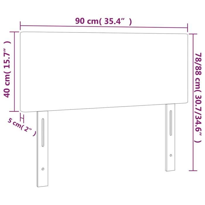 VidaXL LED Headboard Bedroom Furniture Single Bed Accessory Headboard Frame Interior Dark Brown 3121317