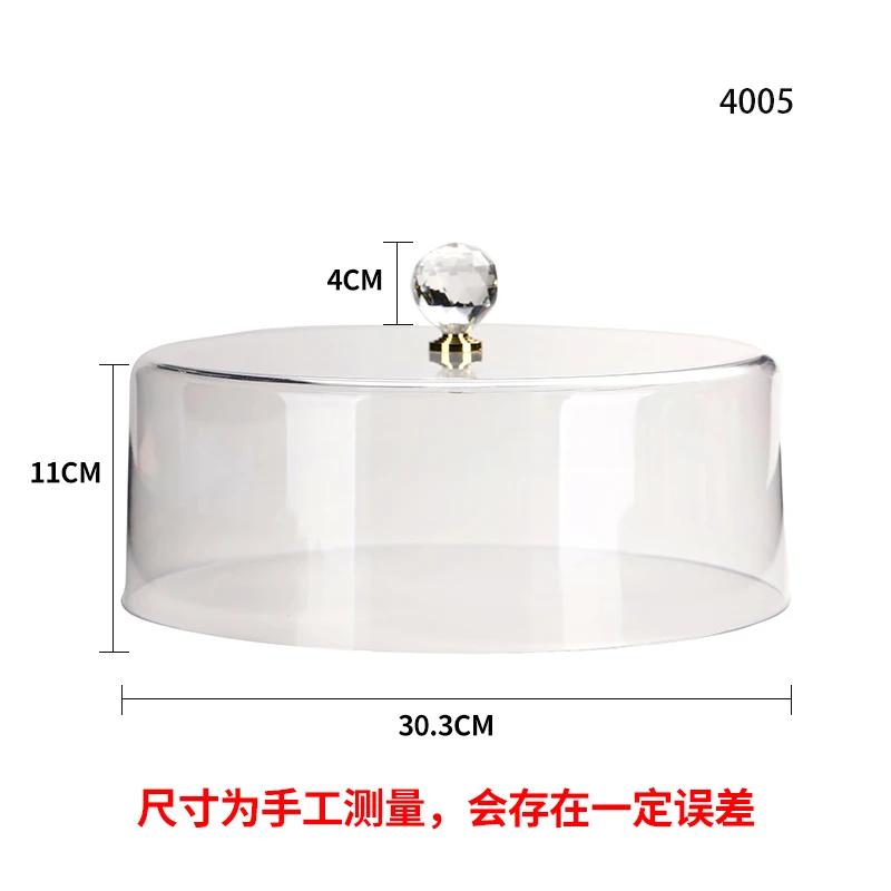 Cake Stand Wooden Pallets Acrylic Cake Lid Transparent Dust Cover Cake Pan Display Stand Dim Sum Dish Snack Tray Fruit Plate