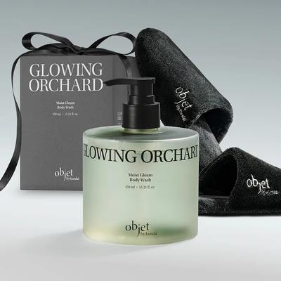 ObjetbyMoist Glim Duschgel 450ml & Hausschuhe Set