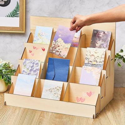 Greeting Card Display Stand Storage Shelf 4 Layer Strong Load-bearing Multi-functional Storage Rack Photos Card Holder