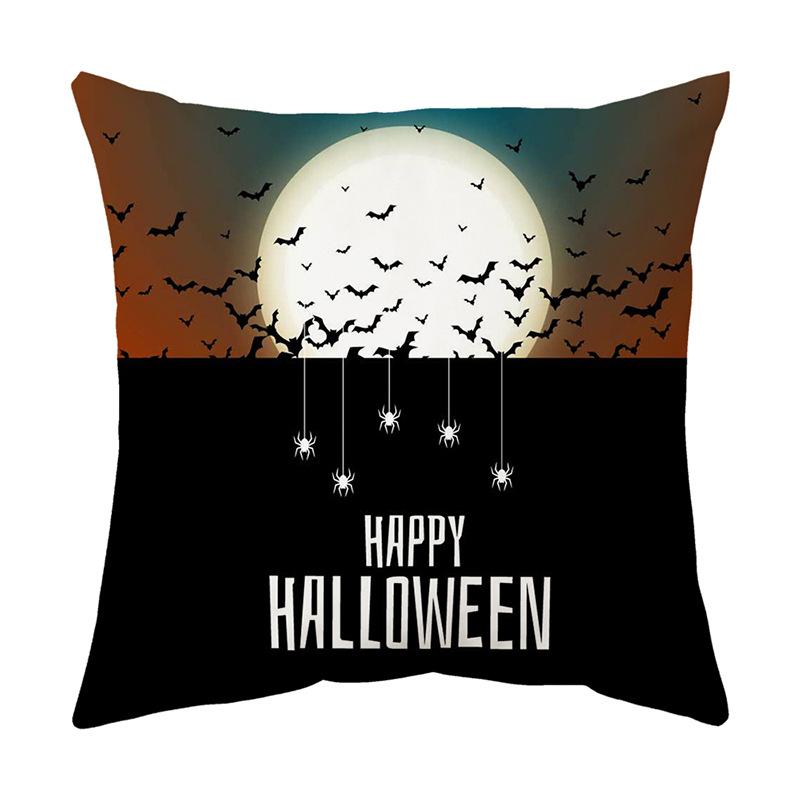 Cushion Pillow Halloween Print Pillow Cover Cushion Peach Skin Short Plush Cushion