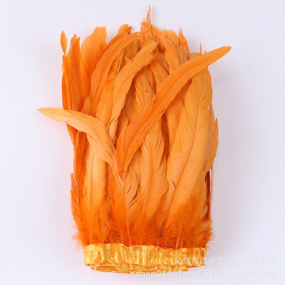25-30Cm Dyeing Purple Tail Cloth Edge Clothing Accessories Pendant Handicraft Material Chicken Feather Cloth Belt Diy