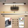 Modern LED Mirror Front Lights Remote Control Push Button Switch Lighting Bathroom Mirror Bedroom Hotel LED Rechargeable Lamps
