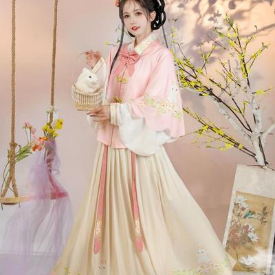 Hanfu Women's Fairy Square Collar Chinese Style Daily Waist-length Suit