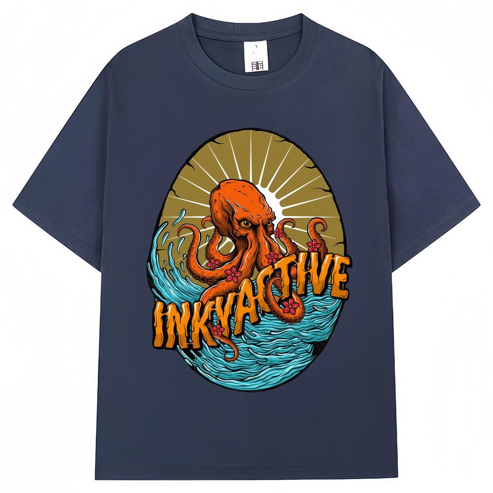 

Japanese Style Octopus Graphic T Shirts Harajuku Vintage Fashion ONeck Tshirt Men Women Loose Cotton Casual T Shirt Streetwear 4XL