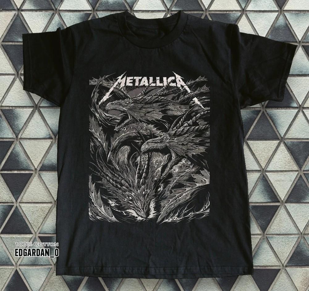 METALLICA Dragons Heavy Metal Black Unisex T-shirt Size S-5XL Unisex T-Shirt S