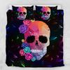Hot Bedding Set Happy Halloween Duvet Cover Sets Home Textile Rose Coloured Light Bedclothes Quilt Cover Pillowcases Skull