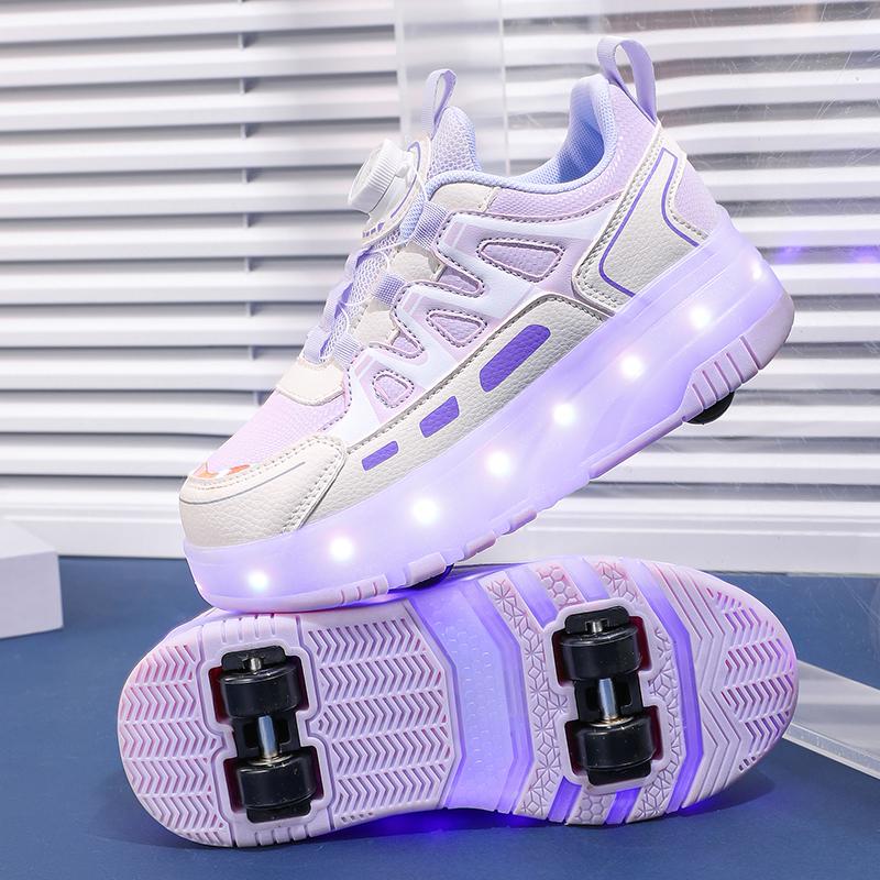 Roller Skate Shoes Kids Sneakers With 4 Wheels LED Light Luminous Children Glowing Fashion Outdoor Sports Shoes Girls Boys Gifts