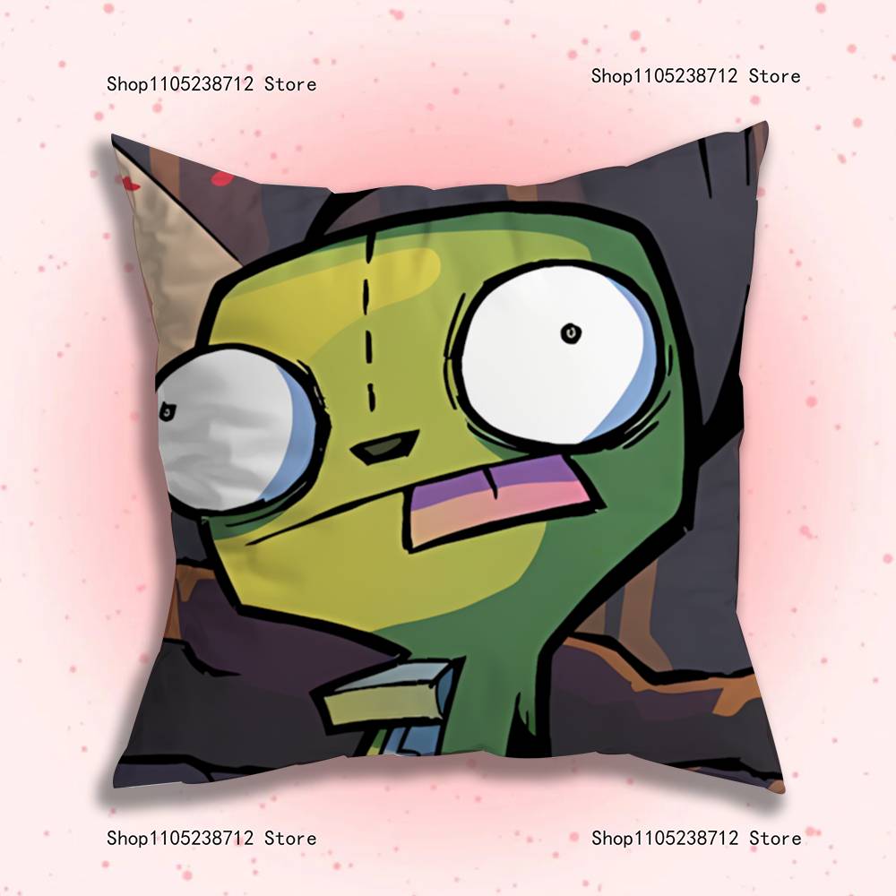 Cute Z-ZIM I-Invaders AnimePillow Case For Sofa Decor Car Office Room Printing Cushion Cover Decorations and Protector