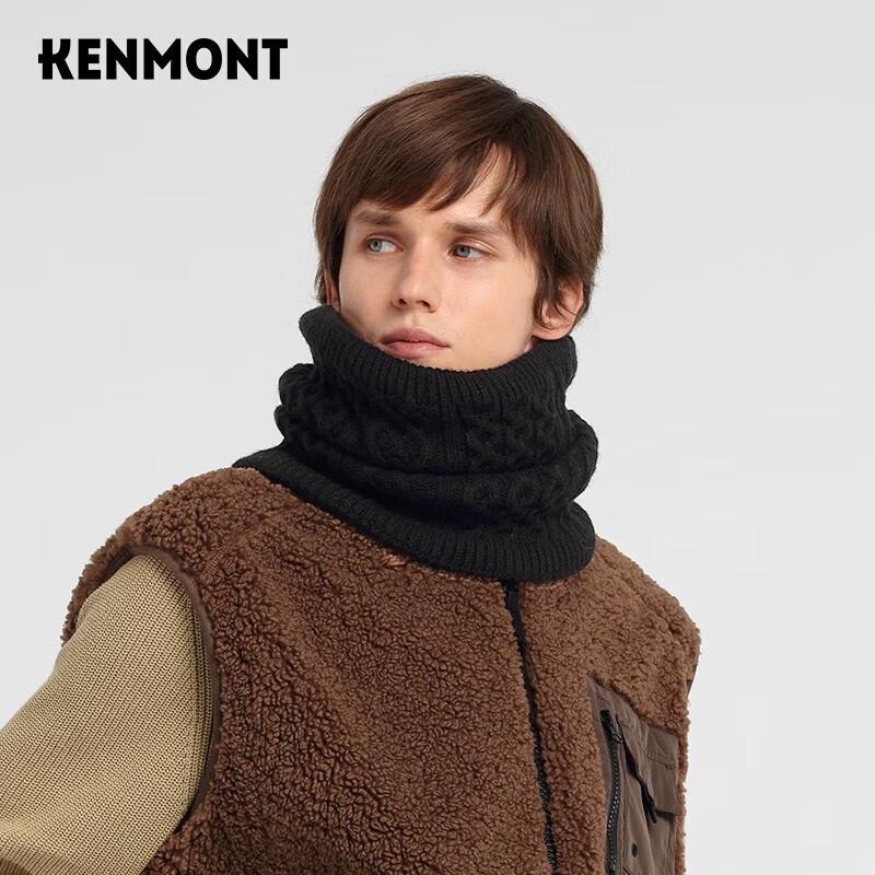Мужской шарф-снуд Kenmont с косами из овечьей шерсти One Size