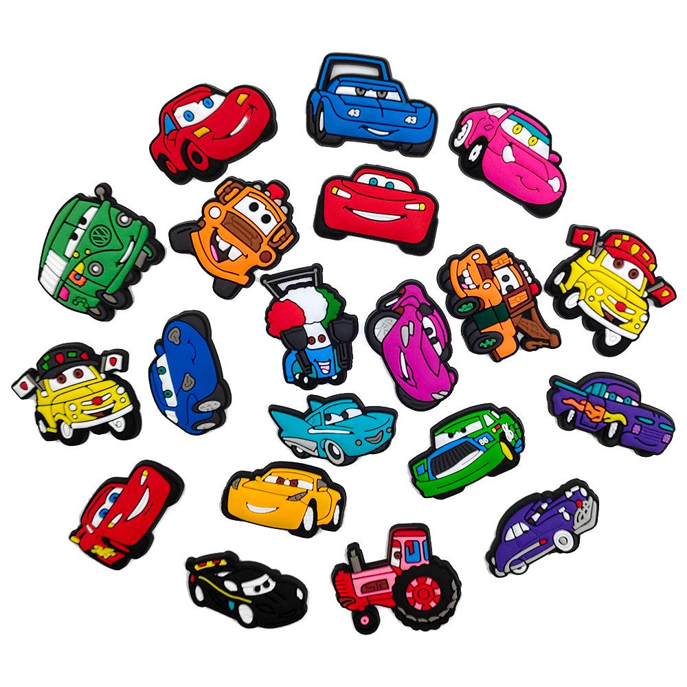 Lightning McQueen Cartoon Clog Shoe Charm - Cute Floral Rubber Accessories