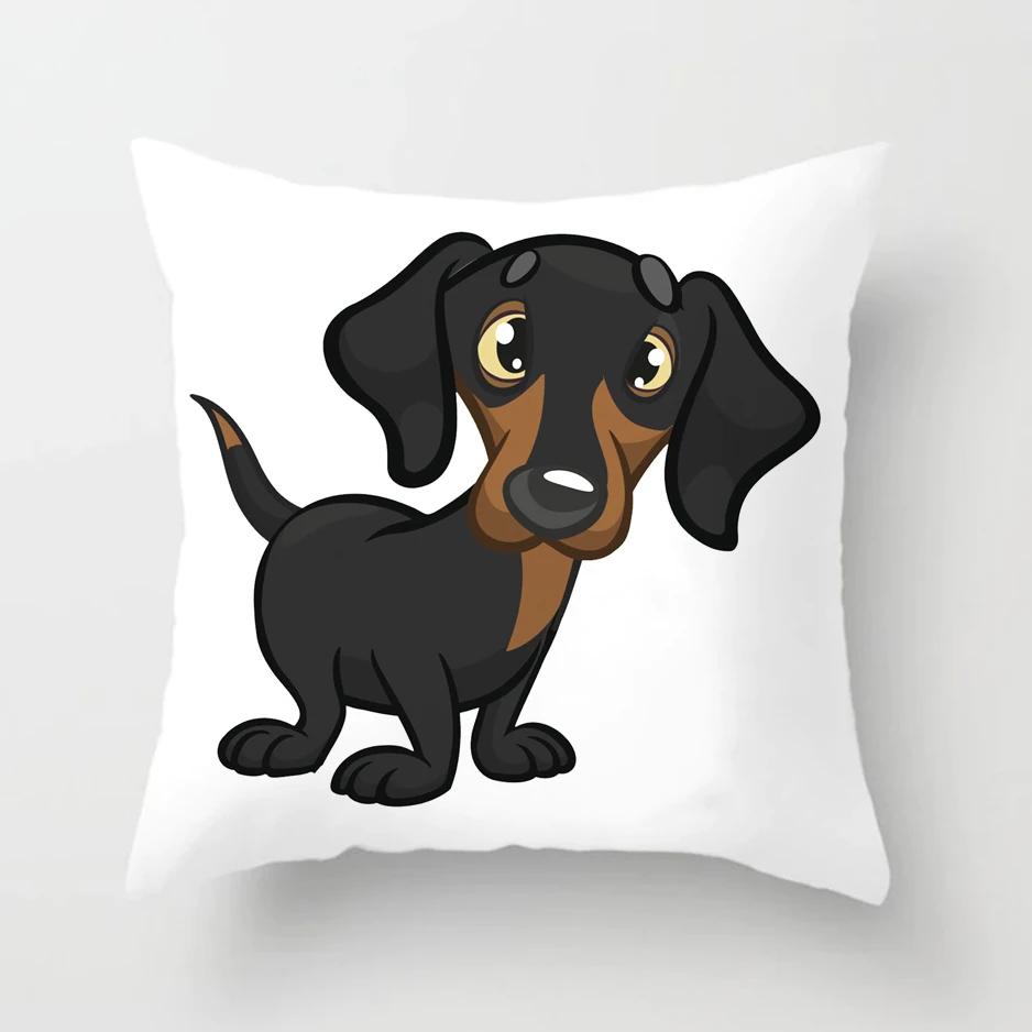 Dachshund Cushion Cover Kids Gift 45x45cm Cute Dog Animals Puppy Pillows Covers Sausage Throw Pillow Cases Custom Pillowcase