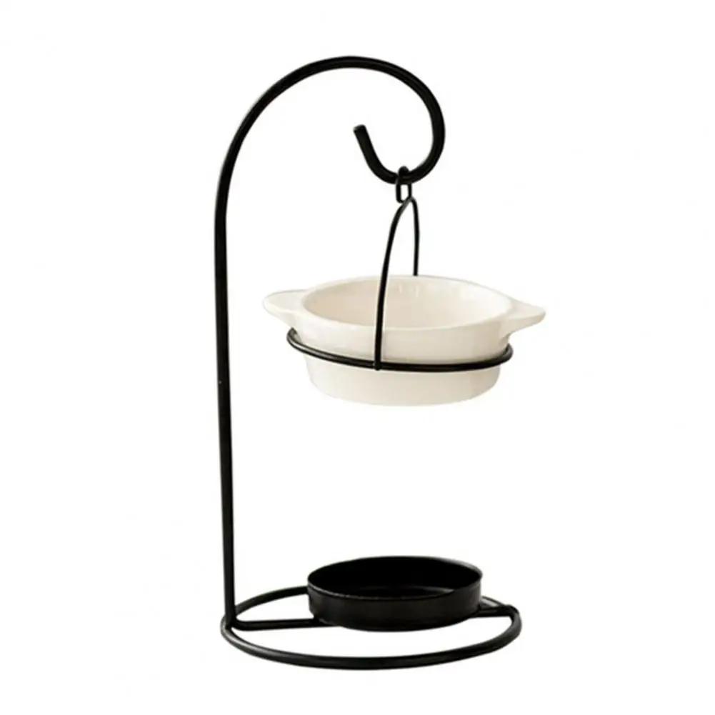 Essential Oil Burner Ceramic Aromatherapy Diffuser Oil Burner with Iron Tea Light Candle Holder Essential Oil Fragrance Diffuser