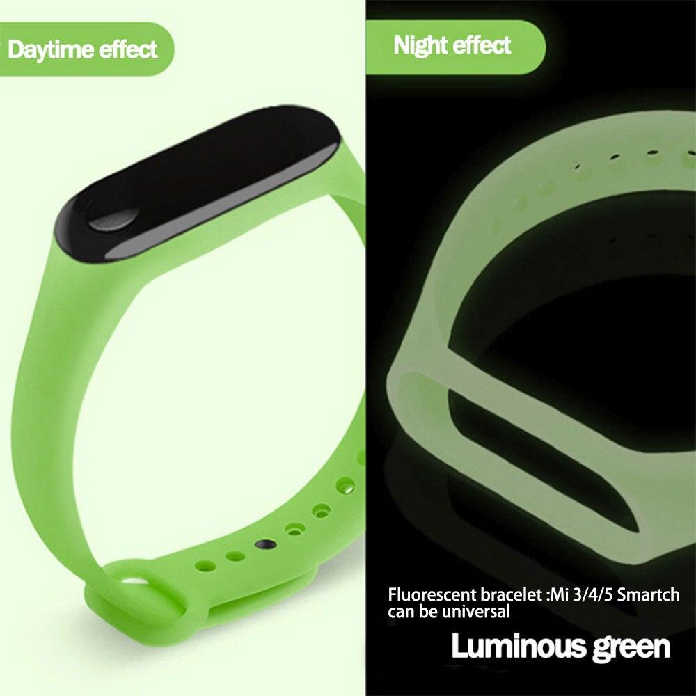 M5 M3 M4 Wristband Bracelet for Xiaomi Mi Band 5 4 3 Silicone Luminous Wristband for Xiaomi Mi Band 3 4 5 Wristband