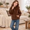 Boys Girls Christmas Sweatshirt, Pattern Long Sleeve Stand Collar Pullover for Fall Winter, Casual Comfortable Top