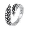 Feather Angel Wing Adjustable Open Ring Wedding Band Jewelry for Women Girls