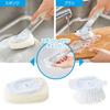 Remark [Detergent-Dispensing Kitchen Cleaning Sponge & Brush Set with Handle] Kitchen Sponge, Kitchen Brush, Cleaning Brush, Brush, Sponge, Handle-Typ
