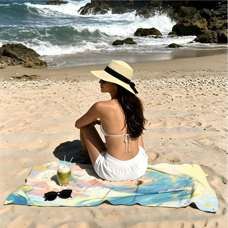 Hatsune Miku Anime Beach Towel, Quick Dry Absorbent Towel, Fresh Green Anime Towel for Beach Swimming, Summer Gift