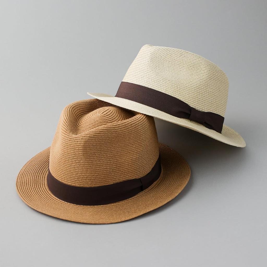 Reck Hatter PAPER BLADE HAT Camel Paper Straw Size L Men's RH-207 Fedora, Hat, Spring, Summer, Autumn, Camel,