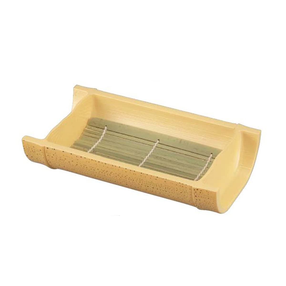

Soba Serving 21 x 12 x Echizen Sesame Bamboo Made in Japan J-Kitchens Dish, Shatter-Resistant Resin, 4.7 cm, (Deep), бежевый