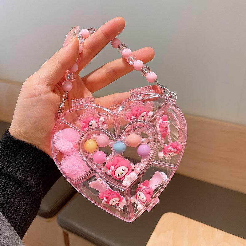 Children's Cute Cartoon Fruit Pendant Bracelet Set with Lucky Dragon - Birthday Gift Box