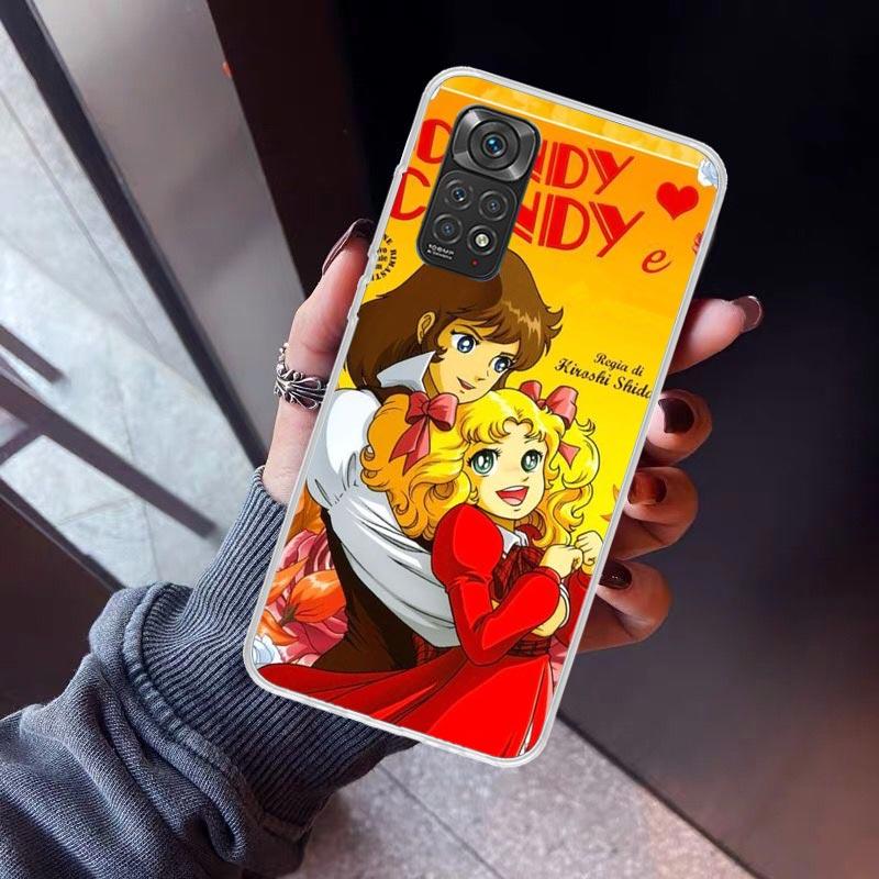 Candy 90s Anime Phone Case For Xiaomi Redmi Note 15 14 14S 13 12S 12 Pro Plus 11S 11 10S 10 4G Cover 11E 11T 5G Print Fundas Red