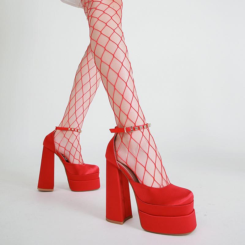 Femei Toc Înalt Sexy Damă Sandale cu Toc Ultra Înalt Graffiti Cataramă Pantofi cu platformă Ultra Înaltă Pantofi cu vârful pătrat