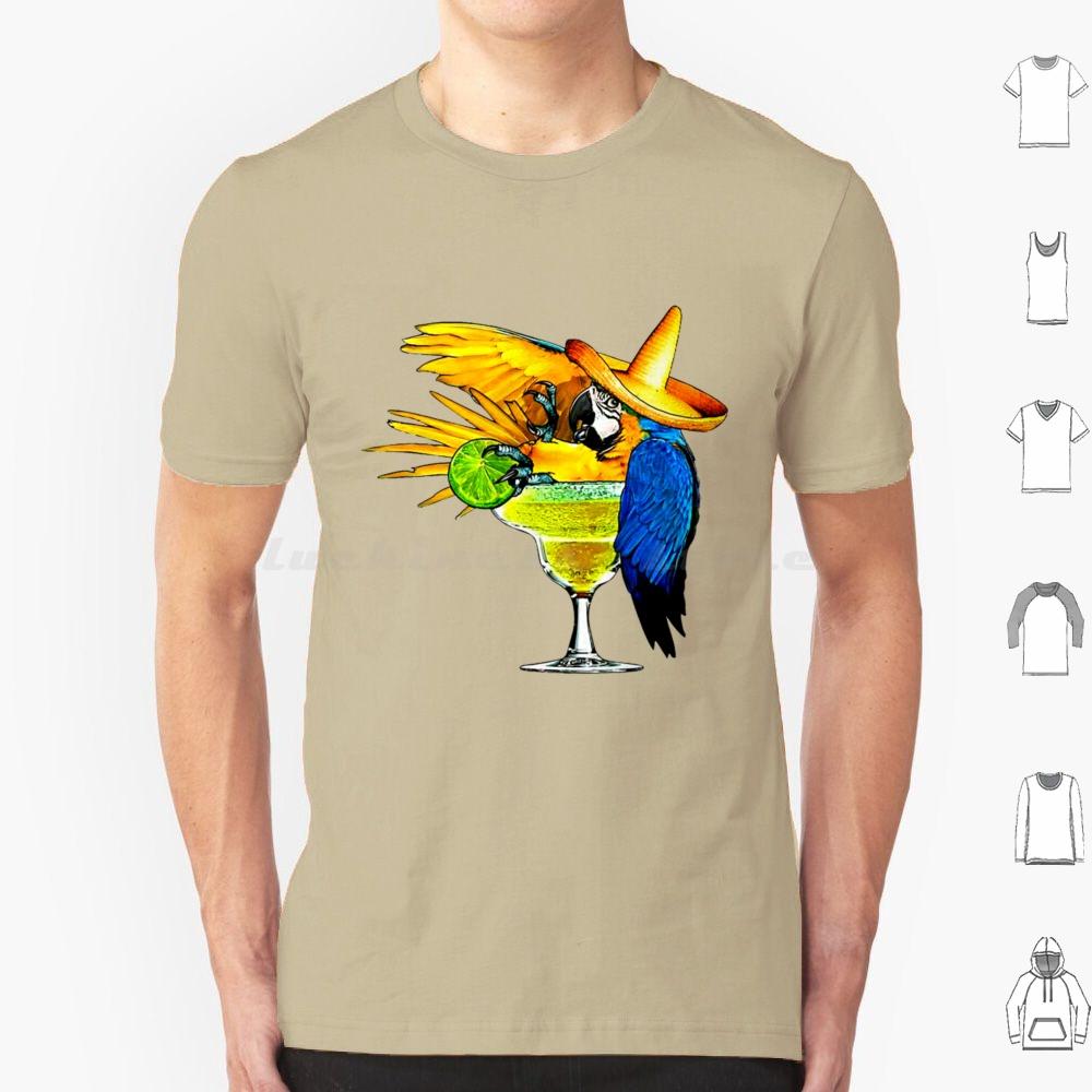 Parrot Drinking Tequila T Shirt Big Size 100 Cotton Jimmy Buffett Beach Parrothead Margaritaville Buffett Parrot Surfing S