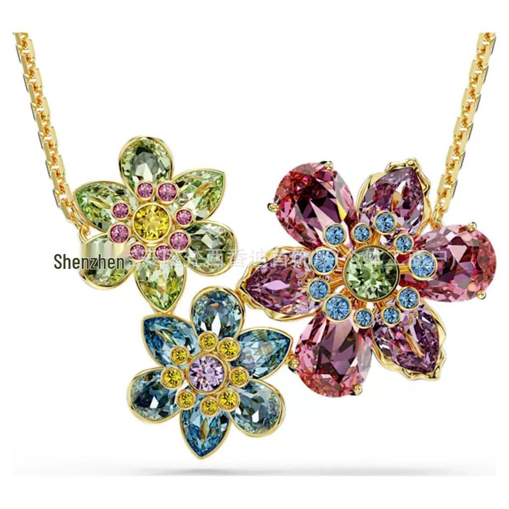 Idyllia Flower Dopamine Jewelry Set: Necklace, Bracelet, Earrings, Ring with Austria Crystals