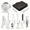 10/20Pcs Outdoor Camping Cutlery Organizer Utensil Picnic Portable Set Stainless Steel Plate Spoon Knife Fork Tongs Hiking