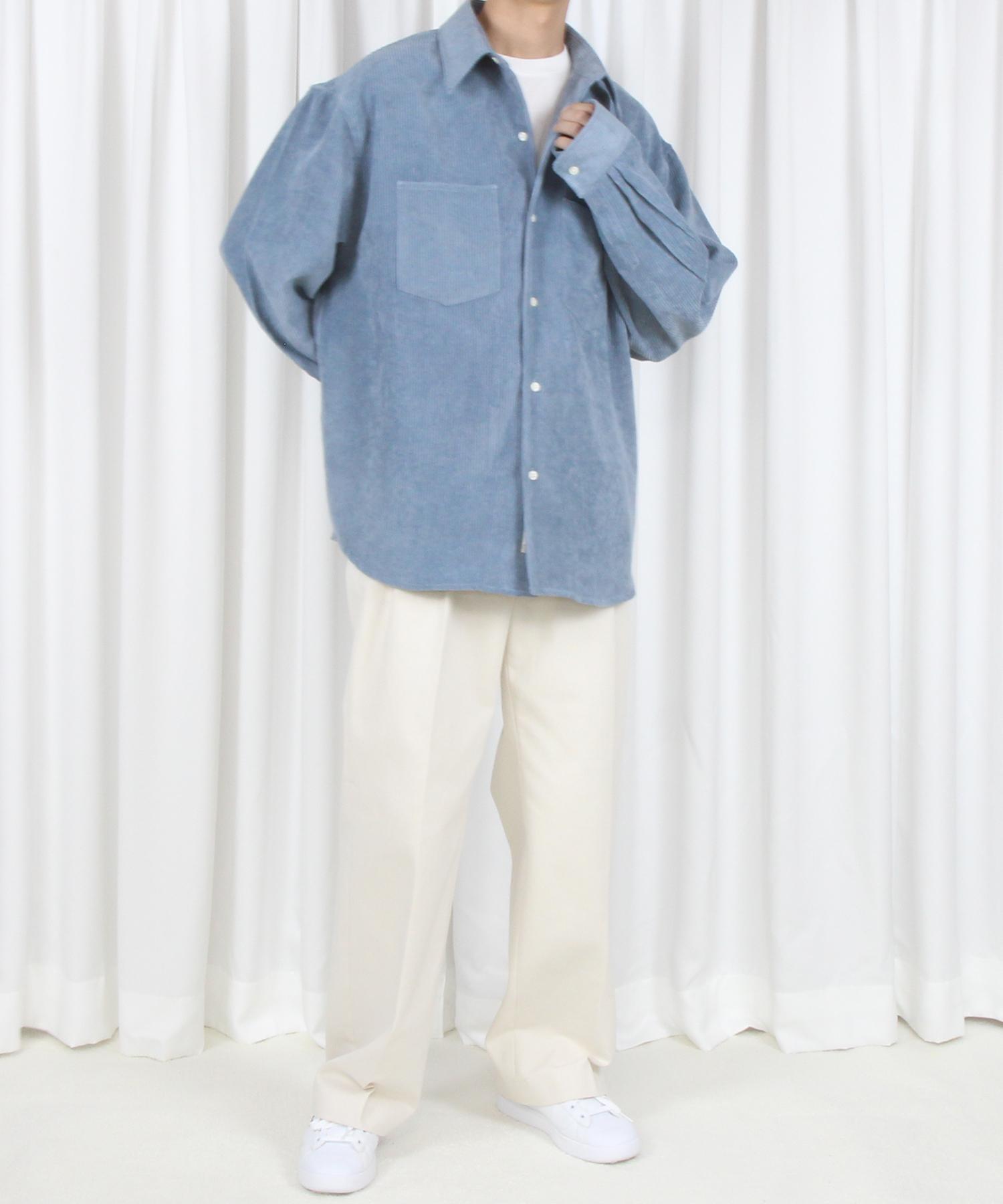 The Shirt Studio Deep Blue Oversized Corduroy Shirt