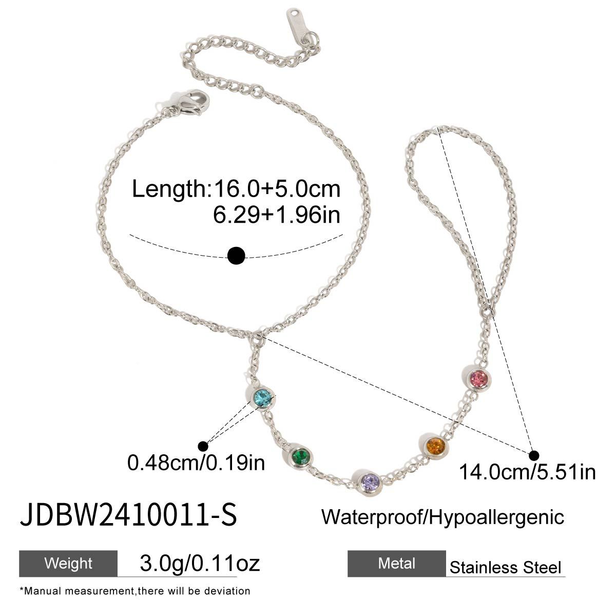 Stacked stainless steel zircon finger bracelet high value jewelry ins Korean