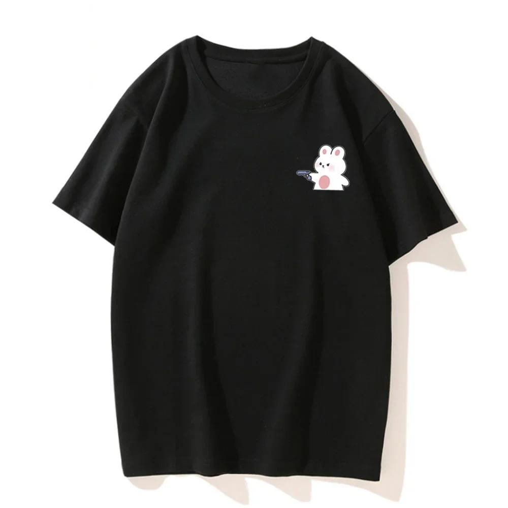 Interesting Cartoon Surrender Panda Print Couple T-shirt Top Casual Short Sleeve Summer Short Sleeved Harajuku Streetwear Casual