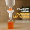 2PCS Universal Bottle Emptying Kit - Reusable Liquid Transfer Connector with No Waste Funnel Adapter, Compatible with Soap